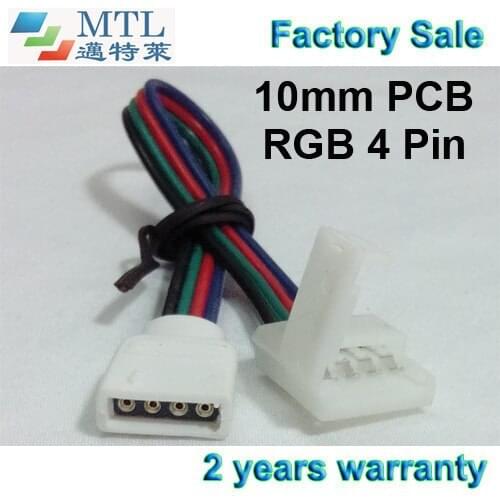 RGB connector with 4 pin connector female, 50pcs/lot, connect 10mm 5050 RGB LED strip to controller, Factory Wholesale
