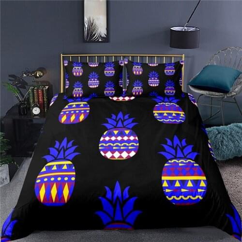 Luxury 3D Fruit Pineapple Print 2/3Pcs Bedding Set Comfortable Duvet Cover Pillowcase Home Textile Queen and King EU/US/AU Size