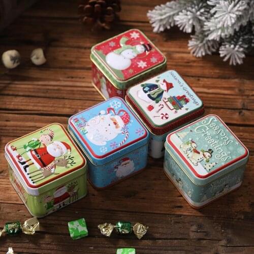 Christmas Gift Box Package Tin Box Wedding Party Candy Biscuit Case Gift Container Christmas Decoration LX9203