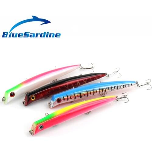 BlueSardine 4PCS 15G 13CM Popper Fishing Lures Hard Baits with 3 Hooks Top Water Plastic Fish Fishing Tackle