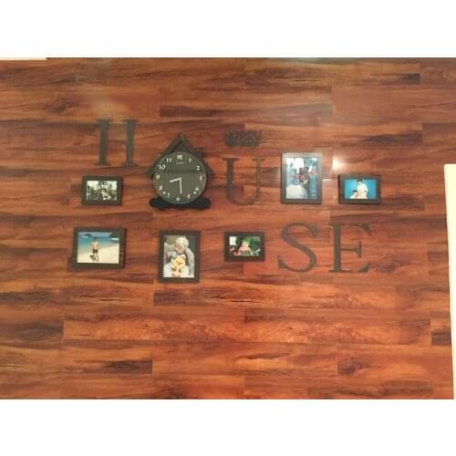 Happy Quartz Clock Fashion Home Wall Living Room Decoration European-style Garden Retro Nostalgia Wooden