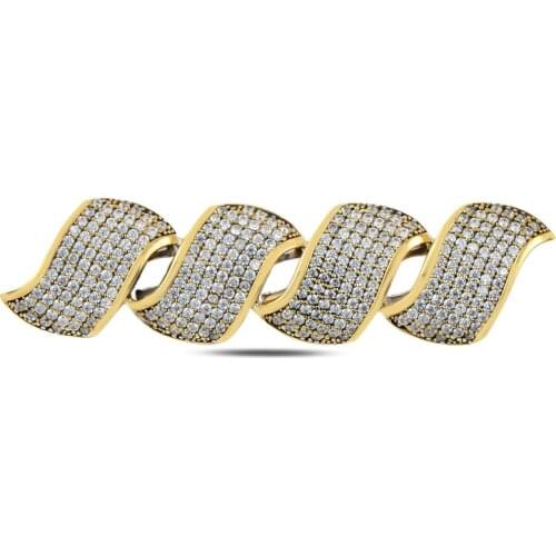 Silver 925 Sterling Zircon Cubic Zirconia Authentic Brooch