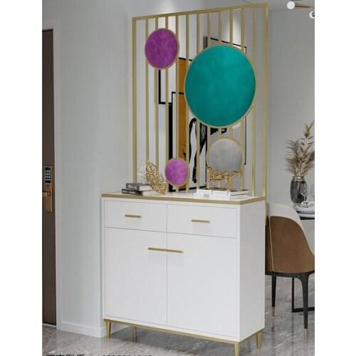 Nordic screen cabinet shoe cabinet integrated hall cabinet entrance porch cabinet light luxury living room iron partition cabine