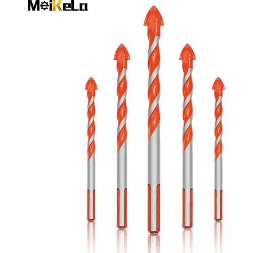MeiKeLa Orange 3mm-14mm multi-functional glass drill bit, twist and shovel, triangle bit, ceramic tile, concrete glass marble