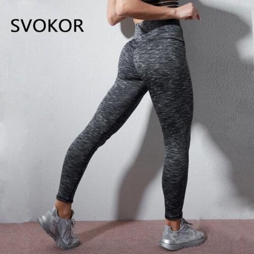 SVOKOR Sexy Leggings Women Striped Fitness Pants Push Up Leggings Gym Clothing High Waist Workout Running Pants
