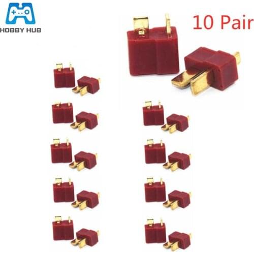 10 Pairs T Plug Male & Female For RC LiPo Battery Deans Connectors Style for lipo battery