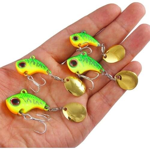 High Quality Metal VIB Fishing Lure Spinner Sinking Spoon Sea Sequins Tackle Fishing Bait Fishing Rotating Baits Pin Freshw R7Z2