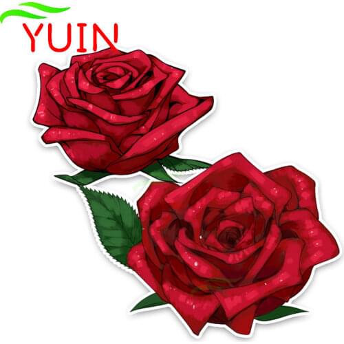 Fashion Graphic Roses Flowers Car Sticker Motorcycle Auto Accessories Personality PVC Decorative Waterproof Decal 11*11cm
