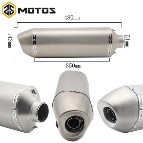ZS MOTOS 51mm inlet Universal Motorcycle Modified Scooter Exhaust Muffle pipe Fit for most motorcycle ATV Nice Sound