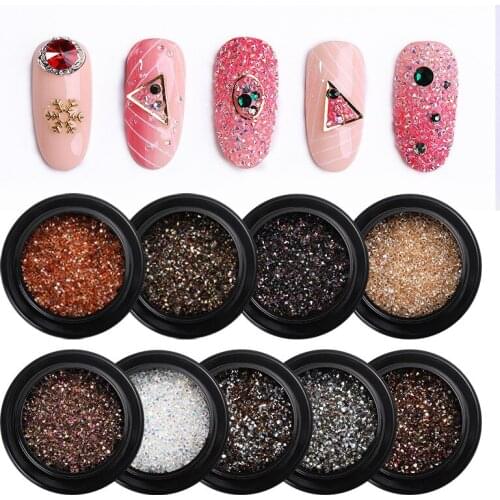 1box Nail Glitter Small Rhinestone Nail Art Decorations DIY Design Nail art Crystal stone Mini Glass Micro Decoration