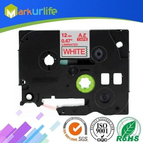 1 pcs/lot 12mm*8m Tze 232 Tze232 Red on White Laminated Tape Compatible P touch 12mm tze-232 Label Tape Cartridge tz232 tze-232