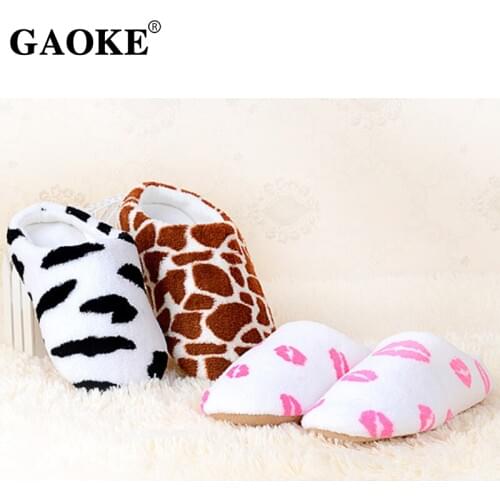 2019 Winter Woman Slippers Woman Shoes Soft Plush Indoor Home Furry Slippers Woman Warm Shoes For Bedroom Couple Winter Slippers
