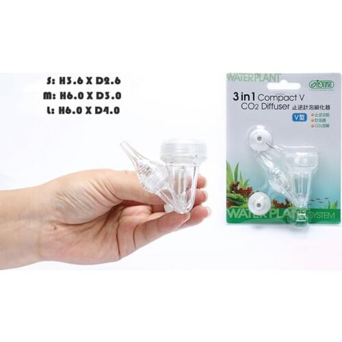ISTA 3 In 1 Compact V CO2 Diffuser With Bubble Counter Check Vavle Diffuser Functions For Aquarium Plant Fish Tank