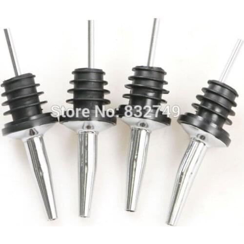 4 Pcs/ Set Stainless Steel Bottle Pourers with Tapered Spout Bar Wine Shaker Bottle Pourer