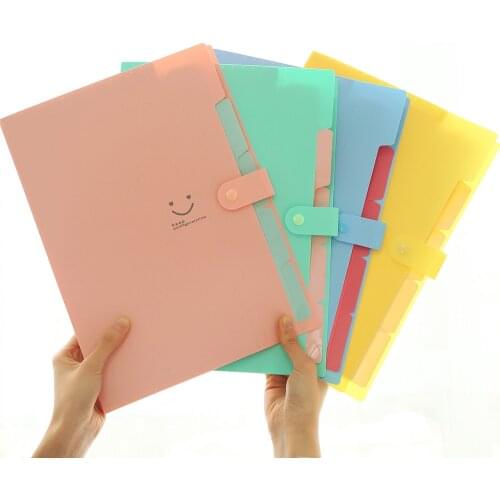 8 Colors Waterproof A4 Paper/File/Document/Bill Expanding Bag Pouch Folder Holder Organizer Wallet 5-pocket Students Stationery