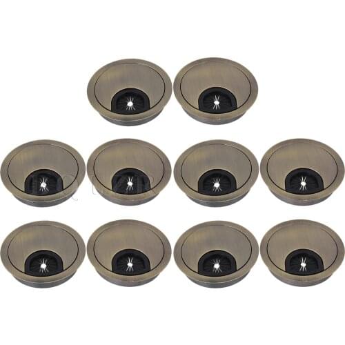 BQLZR 10PCS Bronze Round Zinc Alloy Desk Grommet Hole Dia 60mm for Office Desk