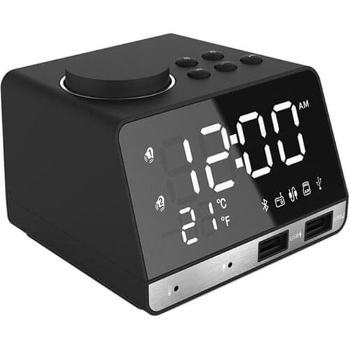 K11 Alarm Clock Speaker Mobile Phone Charging Led Makeup Mirror Smart Radio Alarm Clock Mini Speaker
