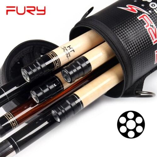 FURY 4 Shafts 3 Butts Pool Cue Case Billiard Accessories Black White Camouflage Color China
