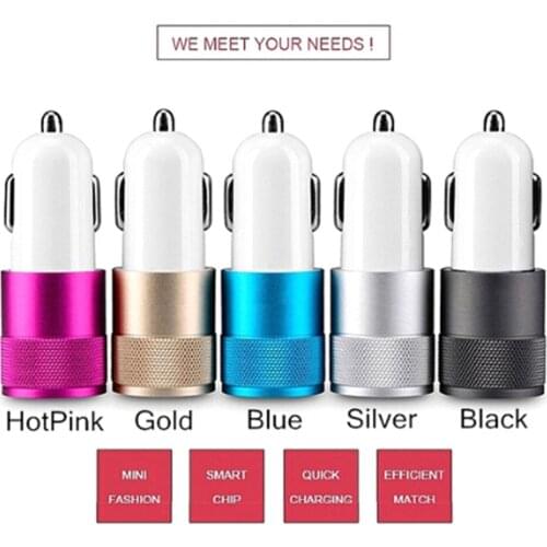 DC 3.1A Portable Mini 2-Port USB Universal Fast Car Charger For Phones Laptop