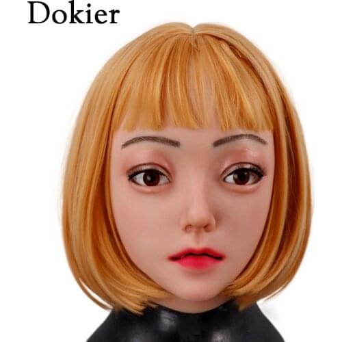 Dokier crossdresser silicone artificial skin realistic mask transgender cosplay for male halloween party Costume Masks-props