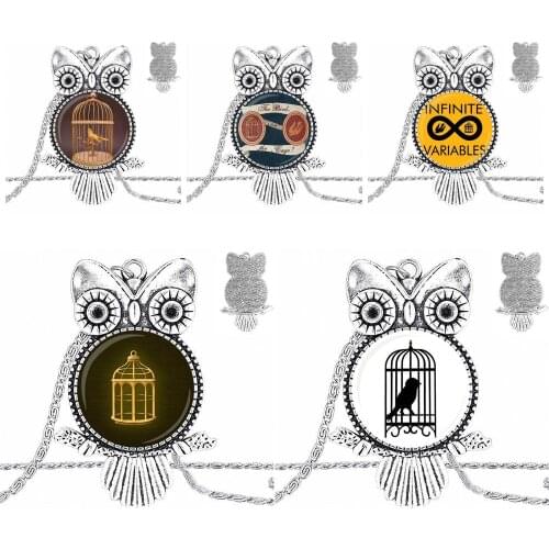 EJ Glaze Black Bioshock Infinite Bird Cage Glass Pendant Galaxy Pendant Necklace Women Plated Necklaces Jewelry For Child