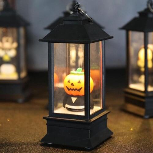 Halloween Pumpkin Lantern LED Lights Flameless Lamp Home Indoor Luminous Small Wind Lantern Bar Secret Room Halloween Decoration