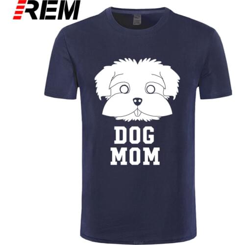 REM Dog Mom Maltese - Mothers Day T-Shirt Mens Shirts Short Sleeve Trend Clothing Men T Shirt Print Cotton Short Sleeve T-Shirt