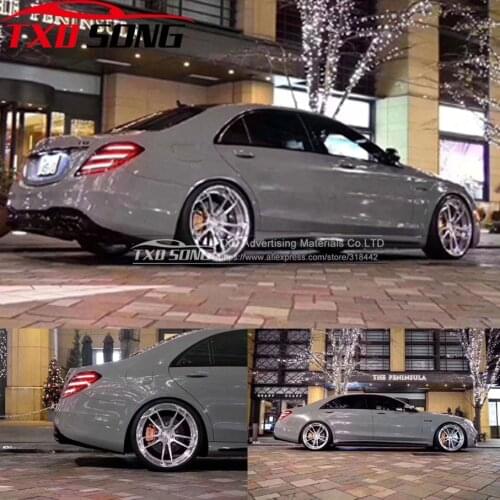 10/20/30/40/50cm x152cm Premium Glossy Cement Grey Vinyl Film Super Shiny Glossy Vinyl Film Car Wrapping Foil CAR STICKERS