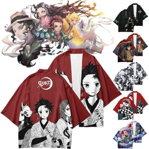 Popular Japanese Man Demon Slayer Demon Slayer Peripheral Digital Printing Color Printing Kimono Cloak Kimono Haori Unisex