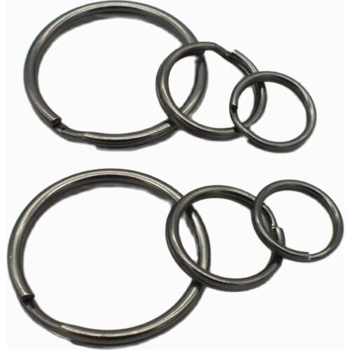 100pcs Jump Ring Key Ring Split Ring Key Chain Round Ring Gunmetal Iron 12/15/25mm DIY Accessories Charm Jewelry Purse Hardware