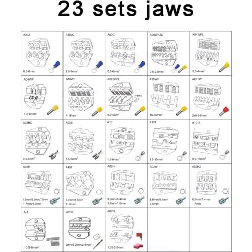 LUBAN Die Sets for HS AM-10 EM-6B1 EM-6B2 PNEUMATIC CRIMPING TOOLS CRIMPING PILER Crimping machine accessories 23 sets jaws