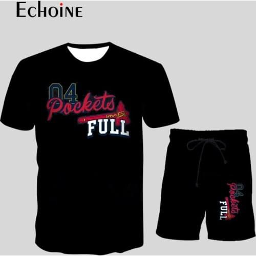 Echoine 2021 Mens Print Tracksuit fashion Sportswear Two Piece Set T Shirt Shorts Track Clothing Male Summer Sweatsuit Suits