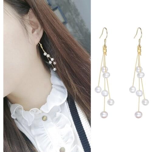 Beautiful Real Freshwater Pearl Earrings Drop Earrings Nice Party Wedding Girl Female Women Gift 10 pairs/lot