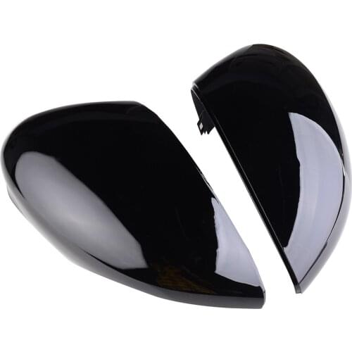 For Ford 1Pair Gloss Black Side Wing Mirror Cover Cap 8A61-17K746-CA 8A61-17K747-CA For Fiesta Hatchback Van MK7 2008-2017