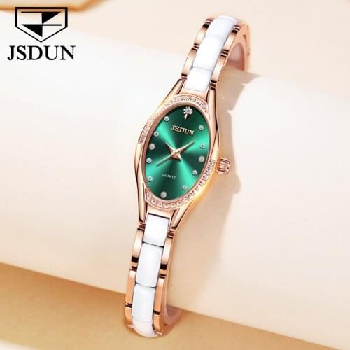 JSDUN 2021 Mechanical Watch Ladies Fashion Luxury Ceramic Wrist Waterproof Stainless Steel Ladies Watch Luxury Montre Femme 8842