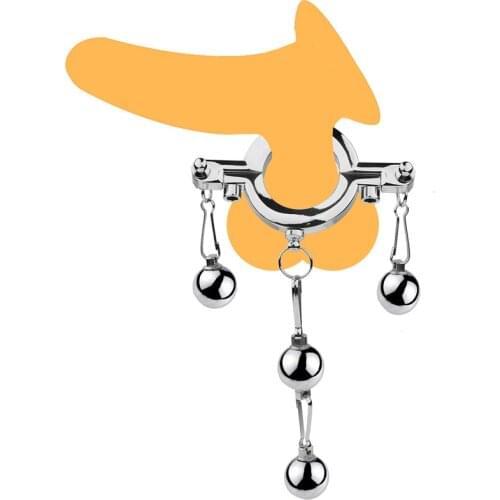 Male Erectile Weight Bearing Exercise Multi Ball Steel Ball Metal Pendant Penis Ring Sex Tool Adult Male SM Alternative Sex Toys