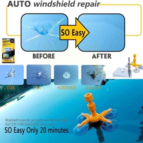 Car Windshield Repair Kit Quick Fix Car Cracked Glass Window DIY Auto Sealer Windscreen Polishing Screen Resin Kit Tool Rep B7K6