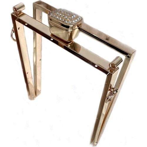 New Fashion Metal Purse Frame With Crystal On Surface Coin Purse Frame Bag Handle Diy Accessories Hanger
