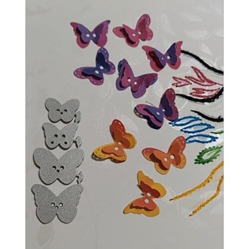 New 4-piece set button butterfly craft die metal cutting die scrapbook stamp carving paper card stamping die new DIY die