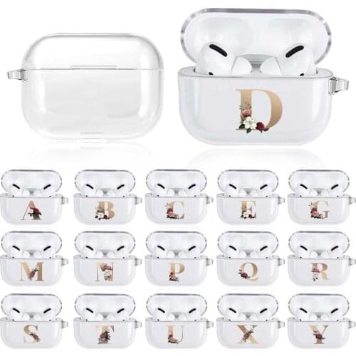 Clear Soft Silicone Letter AirPods Case for Apple AirPods Pro A2084 A2083 Wireless Bluetooth Earphone Cover