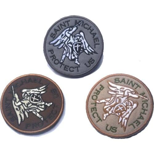 ST. MICHAEL PROTECT US Patches Military patches ISAF SWAT Tactical USA army hook back for cloth
