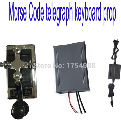 Takagism game enter password code via telegraph keyboard to open lock room escape Morse Code device prop