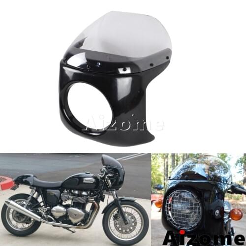 Universal Motorcycle 7" Cafe Racer Headlight Fairing Windshield Headlight Cover For Suzuki GN GR GS GT GZ LS 125 250 425 450 550