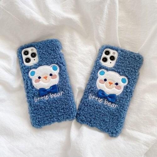 Embroidery Plush Cartoon Phone Case for Samsung a51 a90 s9+ s10 s8+ s7 All Inclusive Shell for Samsung a9 Star Soft Phone Cover