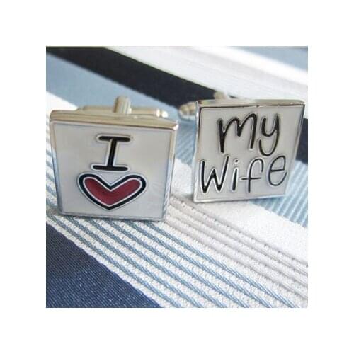 I Love My Wife Cufflink 15 Pairs Wholesale Free Shipping