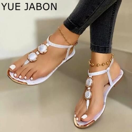 Size 43 2020 Summer Casual Shoes Women Sandals Flat Beach Shoes Gold Black White Flop Ladies Sandals Shoes For Woman Chaussures