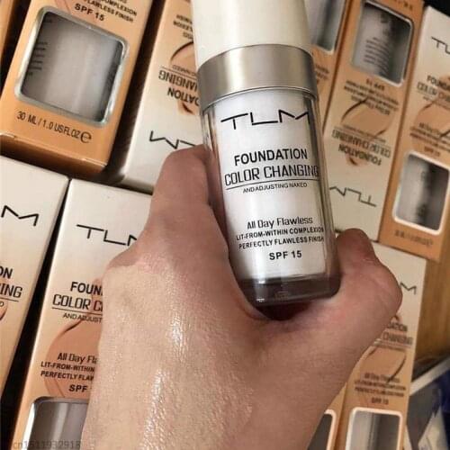 TLM 30ml Magic Makeup Color Changing Liquid Foundation Long Lasting Matte High Coverage Concealer Cream Base Skin Care Cosmetic