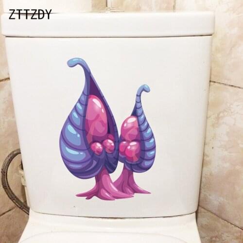 ZTTZDY 16.1×23.8CM Cartoon Plant Mushroom Home Kids Room Wall Stickers Bathroom Toilet Decor T6-0200