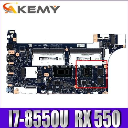 01LW201 EE480 EE580 For lenovo thinkpad E480 E580 NM-B421 laptop motherboard SR3LC i7-8550U AMD Radeon RX 550 DDR4