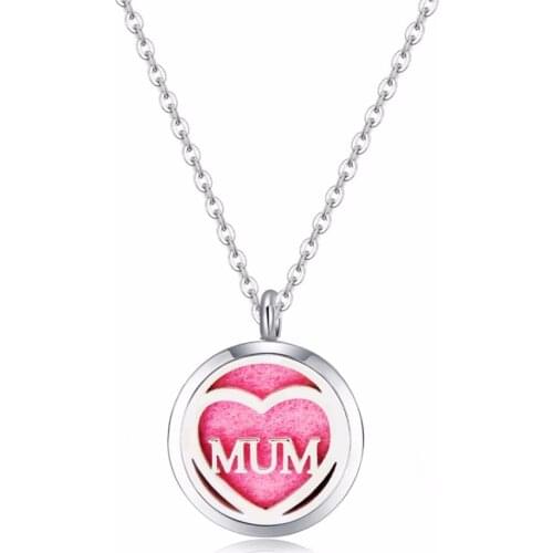 10pcs mesinya plain mum (30mm) Aromatherapy / 316L s.steel Essential Oils Perfume Diffuser Necklace mothers day gift